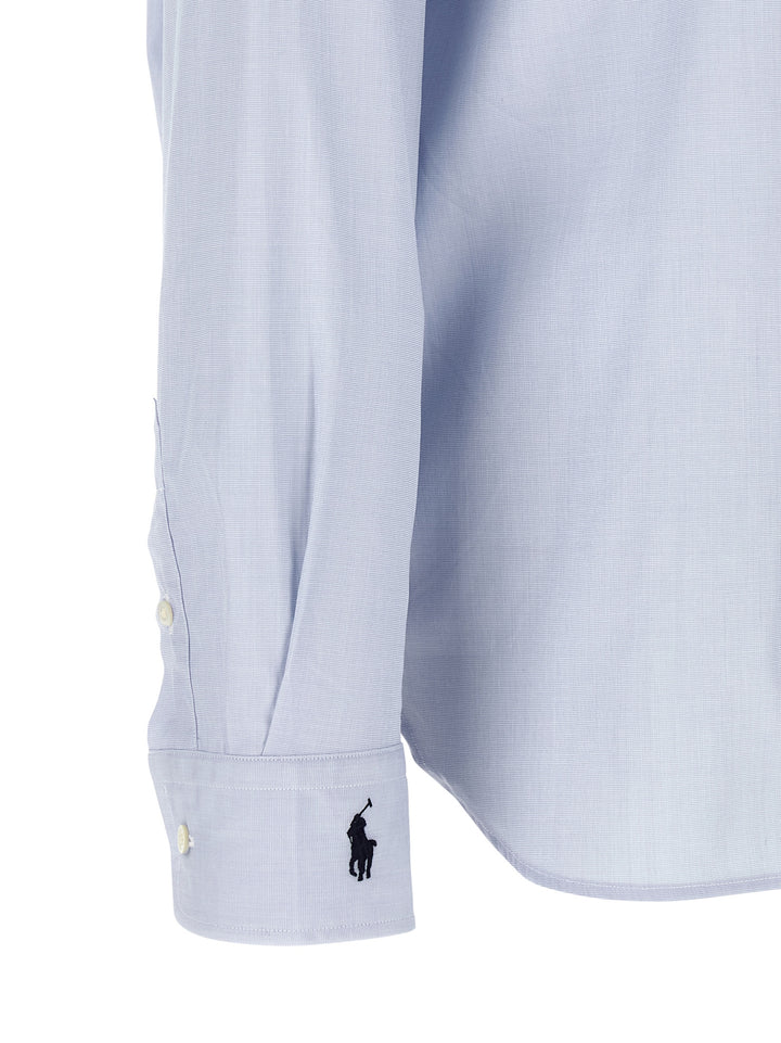 Polo Ralph Lauren Embroidered Cuffs Shirt Shirt and Blouse - Light Blue | 8cdf02e2f3a15d085983d428fb97fb79d217c620