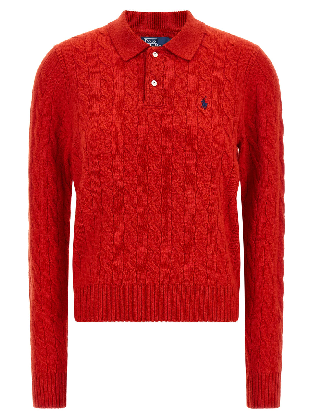 Polo Ralph Lauren Braided Knit  Shirt Polo - Red | cd4513554c30af01222741db912ba13c64e12e67