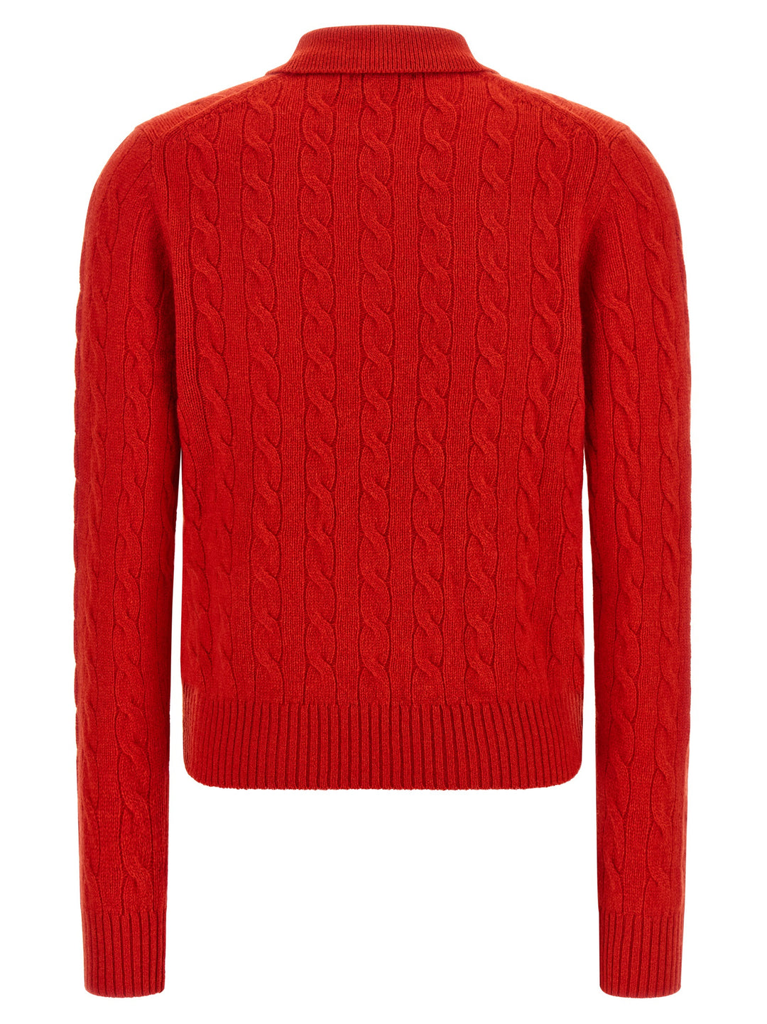 Polo Ralph Lauren Braided Knit  Shirt Polo - Red | a9a82bb932c812ca9122efdf332384a903028709