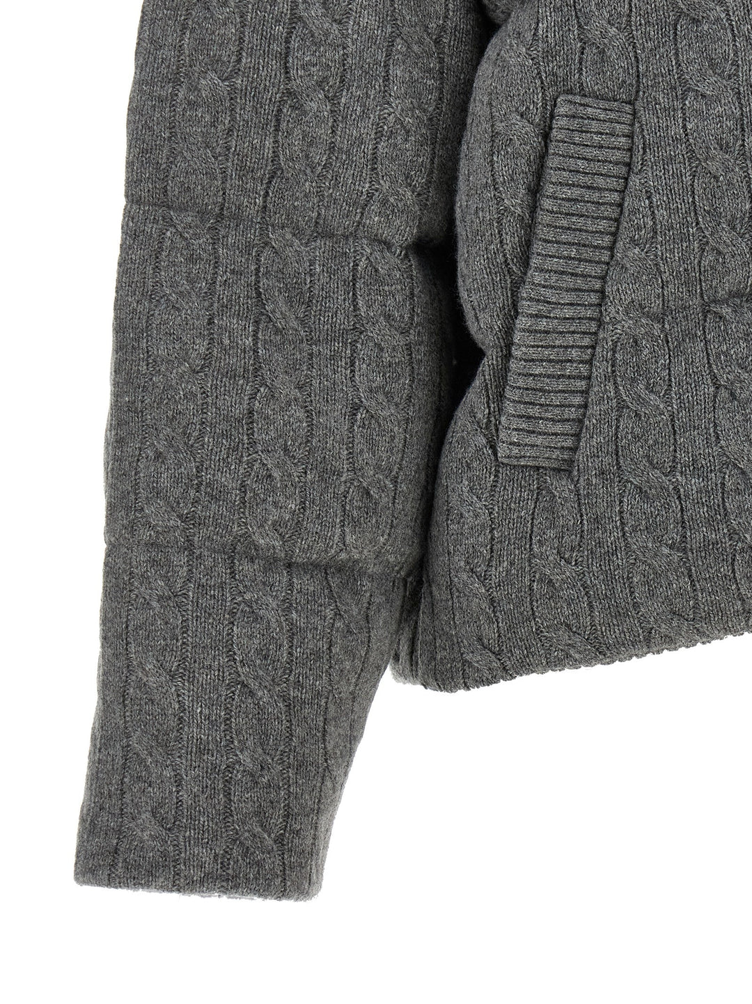 Polo Ralph Lauren Knitted Braided Down Jacket Puffer Jackets - Gray | 43666623773f8c351d1df56dd492961f66ab62e4
