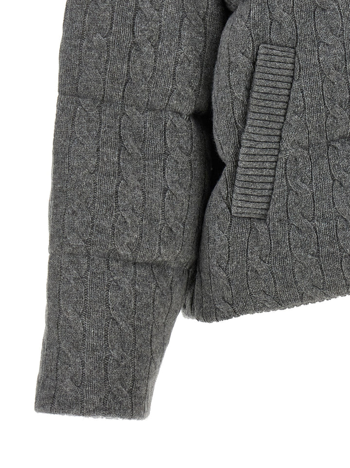 Polo Ralph Lauren Knitted Braided Down Jacket Puffer Jackets - Gray | 43666623773f8c351d1df56dd492961f66ab62e4