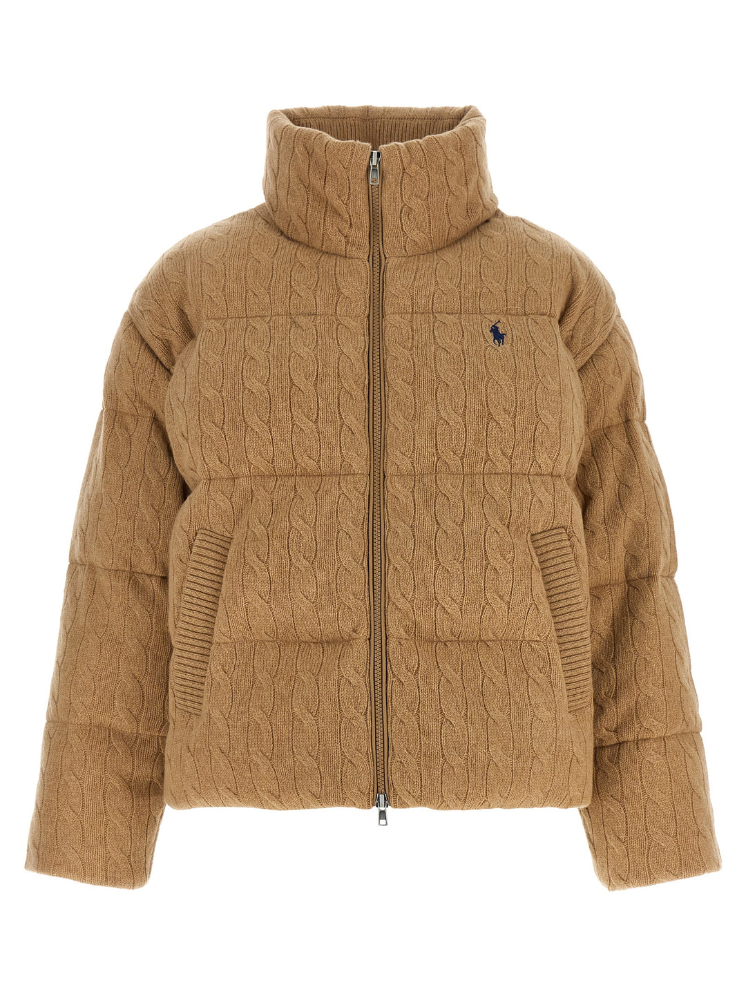 Polo Ralph Lauren Knitted Braided Down Jacket Puffer Jackets - Beige | ab4e72940aa587991b08835da3d7cc46fccff20e