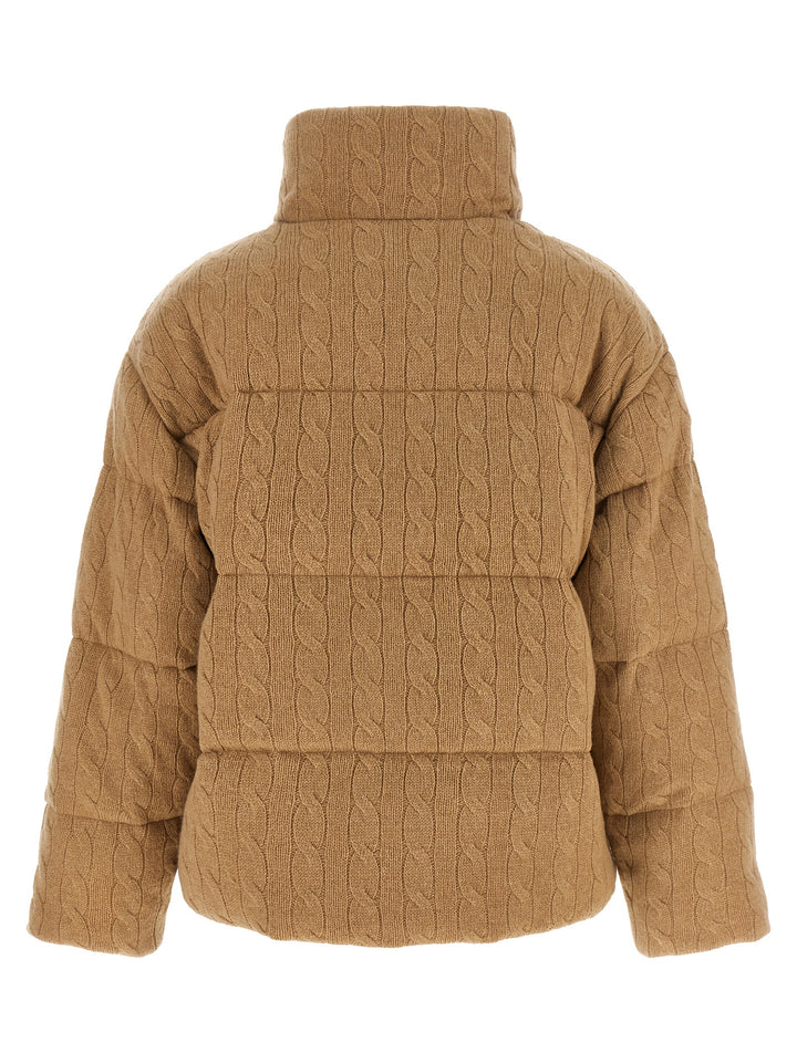 Polo Ralph Lauren Knitted Braided Down Jacket Puffer Jackets - Beige | 855985275d4f9940deb3ca74416d6b121aa91a22