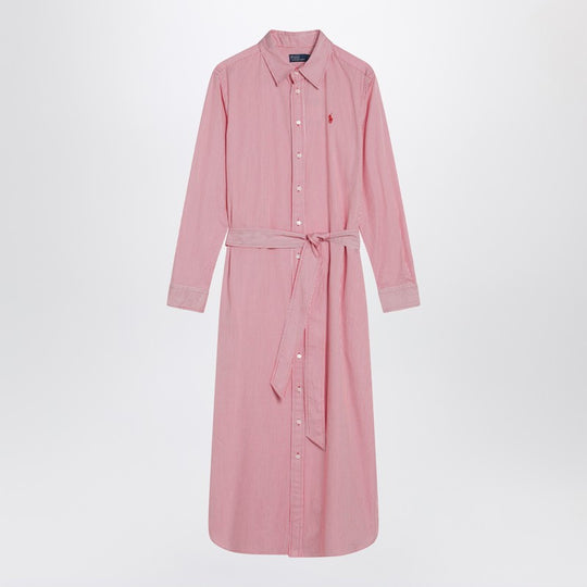 Red And White Striped Shirt Dress