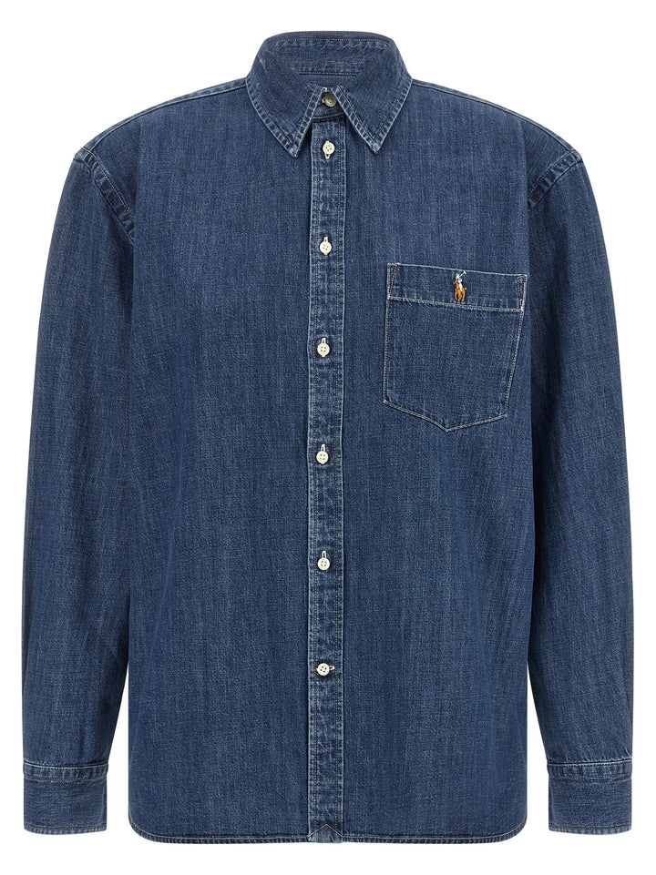 Polo Ralph Lauren Denim Shirt With Logo Embroidery Shirt and Blouse - Blue | d05e44d49392d50a7bb1d79b89b21f26aa8ae20a