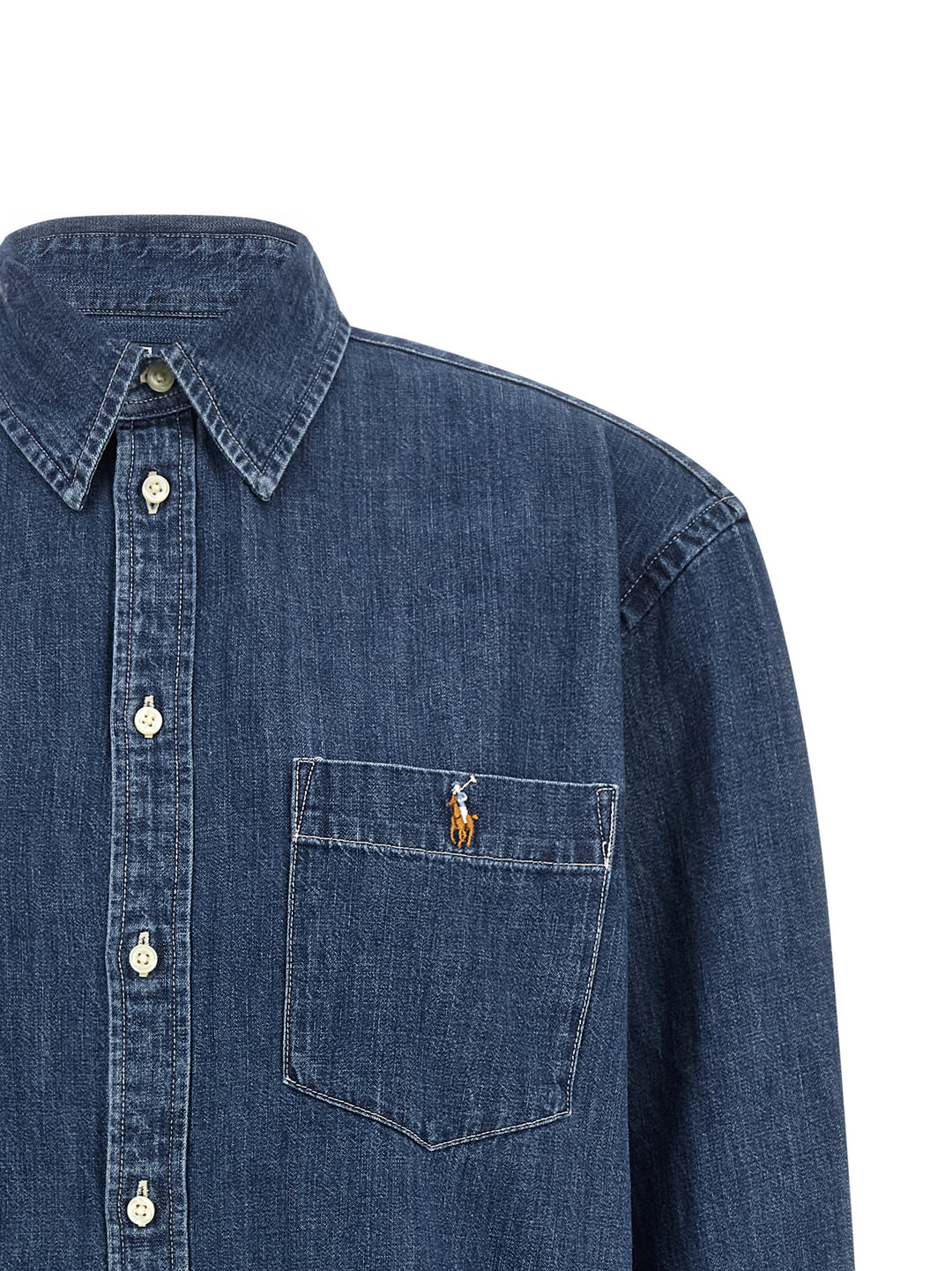 Polo Ralph Lauren Denim Shirt With Logo Embroidery Shirt and Blouse - Blue | a138b2d770f7301c0b67367dd17f79c01928bde2