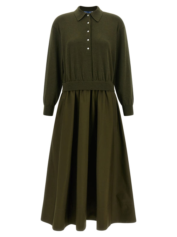 Woven A-Line Dresses Green