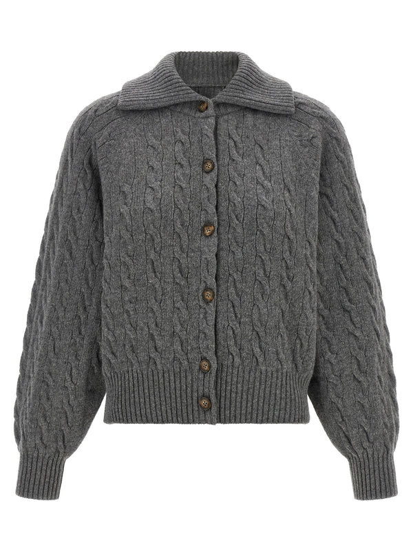 Braided Cardigan Sweaters And Cardigans Gray