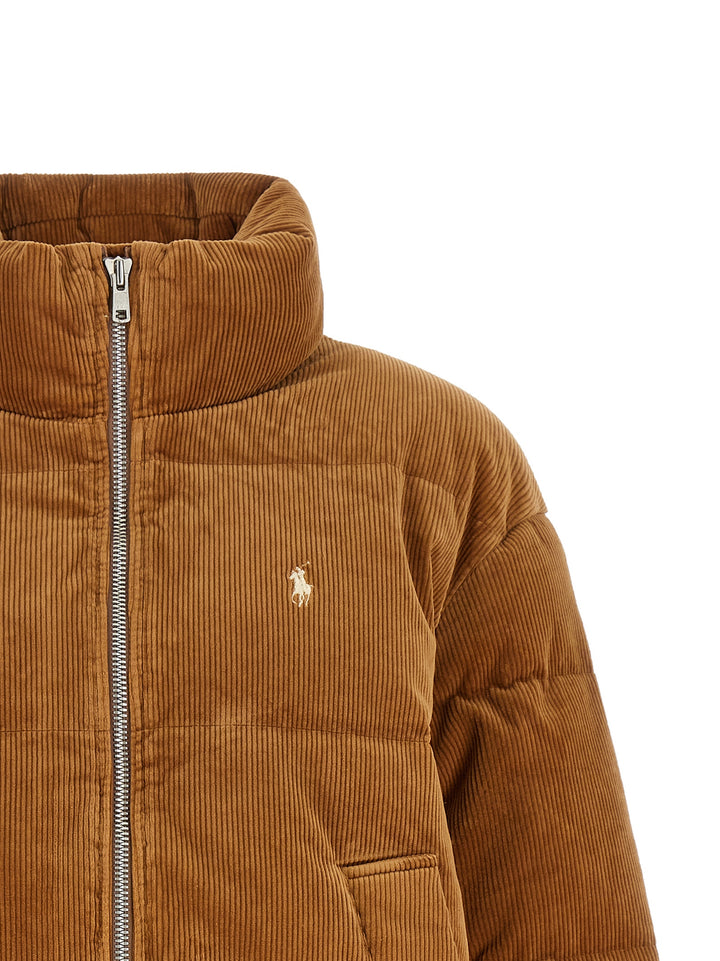 Polo Ralph Lauren Corduroy Down Jacket Puffer Jackets - Brown | 1ce0370b419f19b7e64d58385351e6a5d54ef126