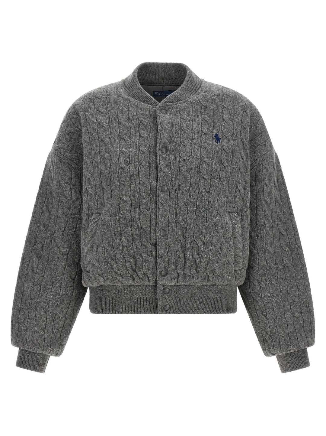 Polo Ralph Lauren Padded Knit Braided Bomber Jacket Puffer Jackets - Gray | ae74cb774c48cc8cd92513ae46361f866a6f2c71