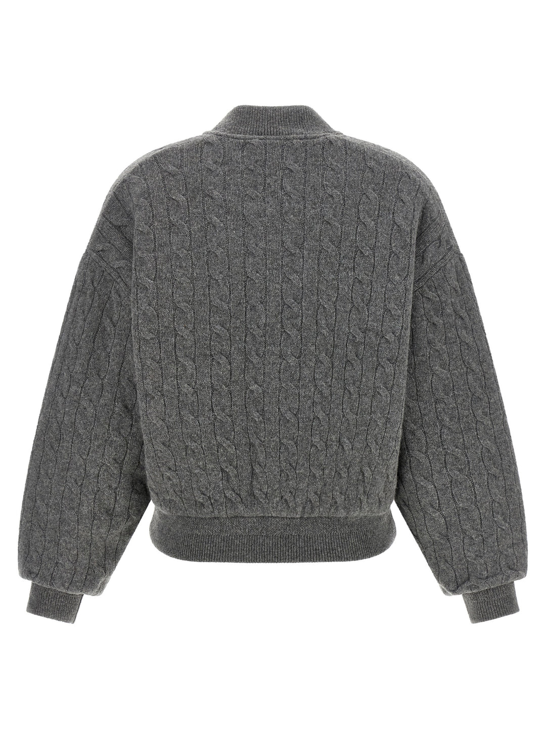Polo Ralph Lauren Padded Knit Braided Bomber Jacket Puffer Jackets - Gray | 4abc257faa7fd001de5892587e0258a518cf460e