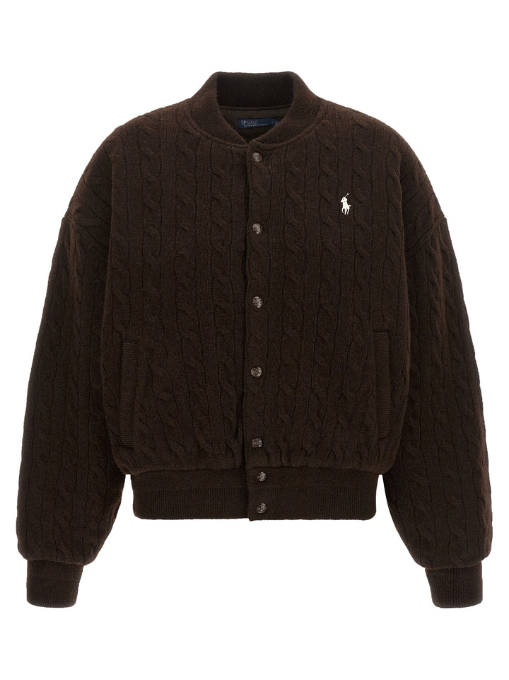 Polo Ralph Lauren Braided Bomber Jacket Puffer Jackets - Brown | c4274fe0e617cf744476965ef5b2224b7617e9df