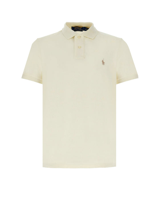 Cotton Polo Shirt With Embroidered Logo On The Front