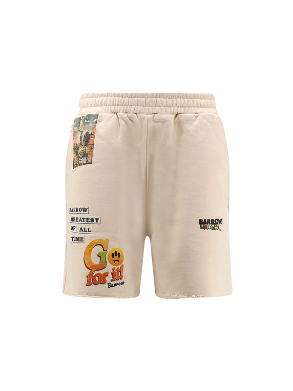 Cotton Shorts With Iconic Print