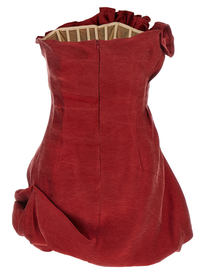 Magda Butrym Asymmetrical Dress With Pleats Dresses - Red | 91f9d208e0f7078bd2dc8b7115c03b1892f2c307