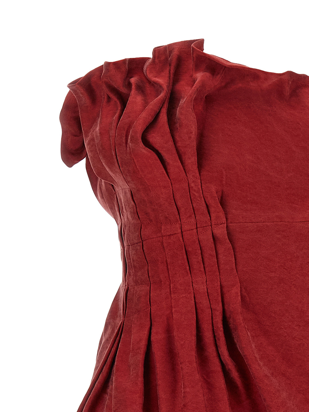 Magda Butrym Asymmetrical Dress With Pleats Dresses - Red | 15afa3160488306fed0a62a8f3e5e002a01fa4d0