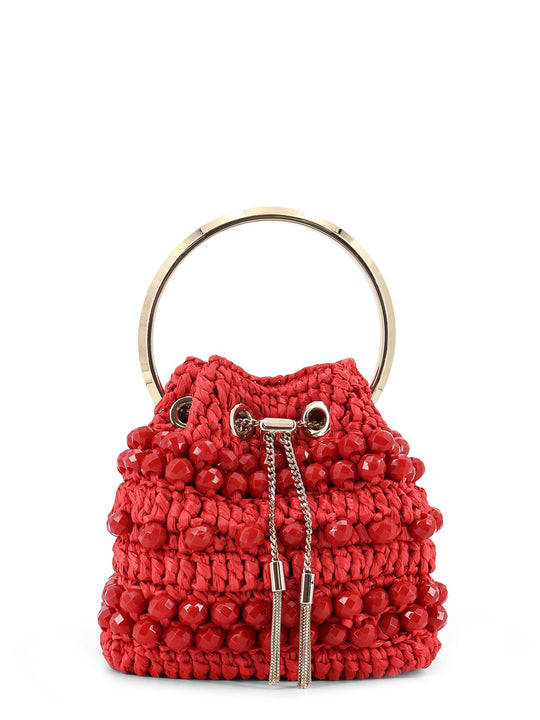 Bon Bon Raffia Bucket Bag