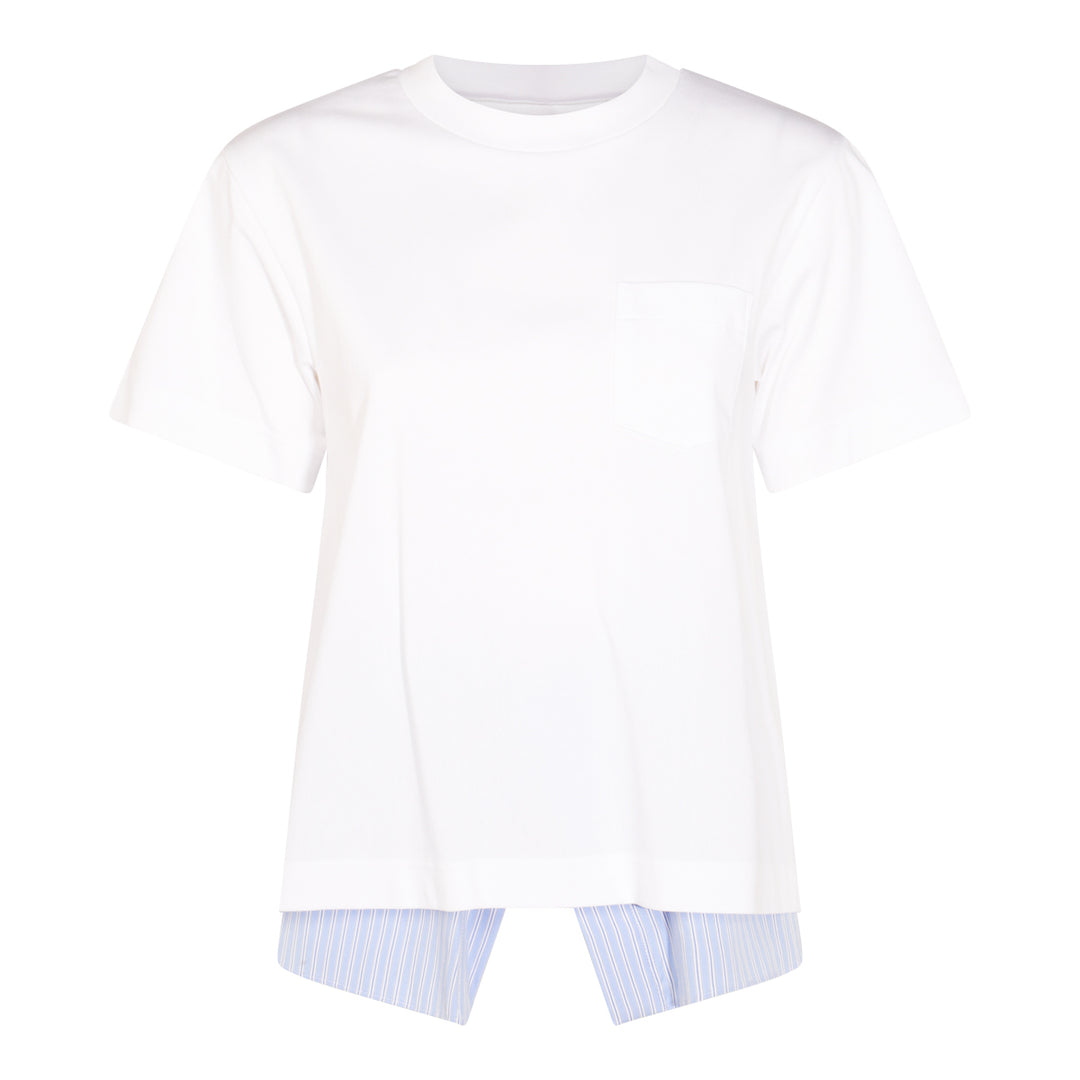 Sacai T-shirts and Polos - WHITE/BLUE STRIPE | 87ad49fe98e0ca3379c61e76442e42176afa7a2b