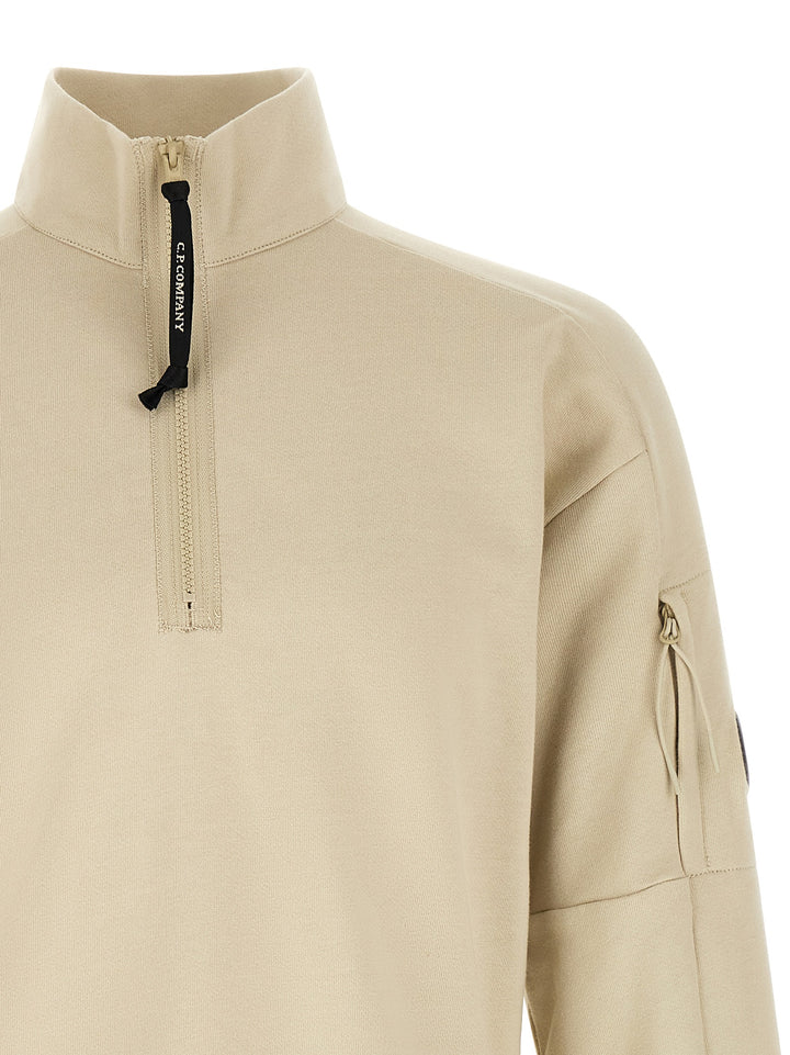 C.P. Company Diagonal Raised Sweatshirt - Beige | 785521bd244d7a27f4e69fde732f59935789ef07