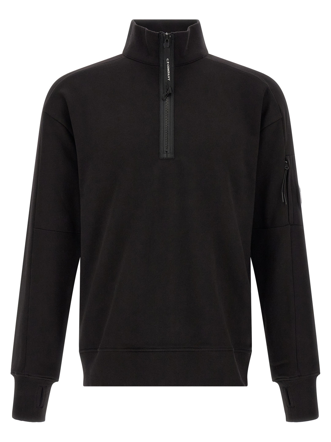C.P. Company Diagonal Raised Fleece Sweatshirt - Black | 9a0b6beeb8325f895f01d5154773d2efaeb51ce5
