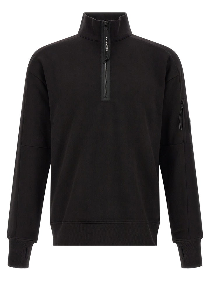 C.P. Company Diagonal Raised Fleece Sweatshirt - Black | 9a0b6beeb8325f895f01d5154773d2efaeb51ce5