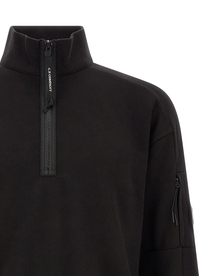 C.P. Company Diagonal Raised Fleece Sweatshirt - Black | 79170571247abd78e3ca80692ef2841742f2b355