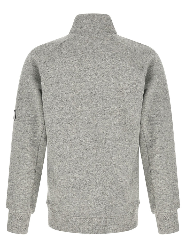 C.P. Company Diagonal Raised Fleece Sweatshirt - Gray | 656657b69d879bf8ef95da53bed97a9f496dc6c2