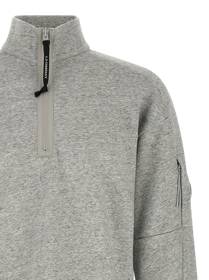 C.P. Company Diagonal Raised Fleece Sweatshirt - Gray | 0b466a453510ccdacab5dd74c2dc3c3620204797