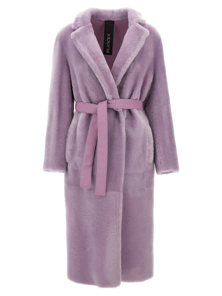 Long  Coat Fur Purple