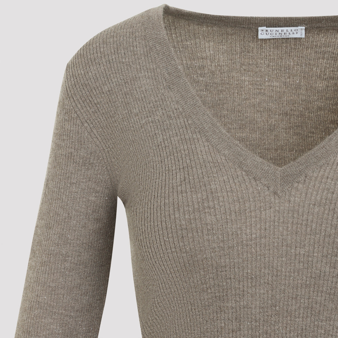 Brunello Cucinelli V neck - Brown | 2519cf09b0bb35e6e0a35851be0e834ed96968e8