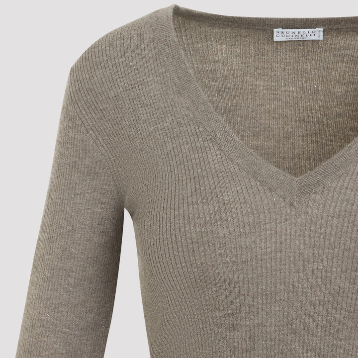Brunello Cucinelli V neck - Brown | 2519cf09b0bb35e6e0a35851be0e834ed96968e8