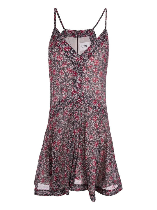 Floral-Print Cotton Mini Dress