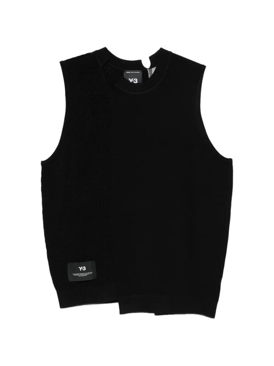 Y-3 Gfx Knitted Vest With Perforated Details
