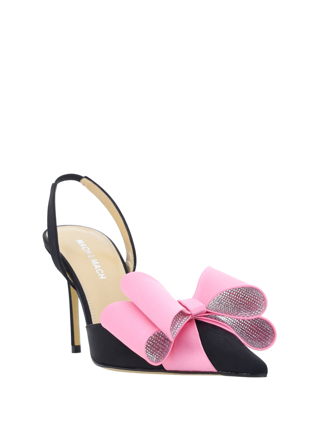 LE CADEAU PINK SATIN SLINGBACK PUMPS (95