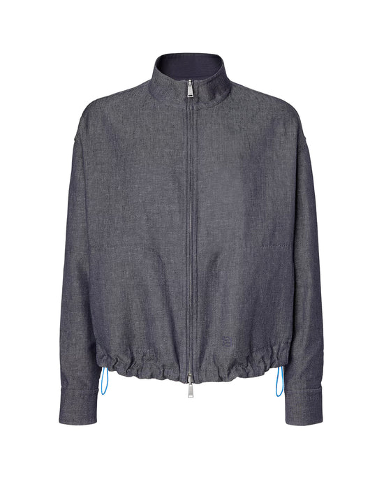 Reversible Denim Jacket With Embroidered Ff Logo