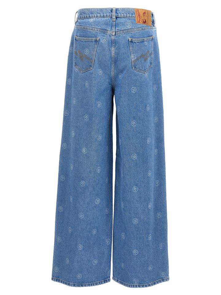 All-Over Logo Jeans Pants Light Blue