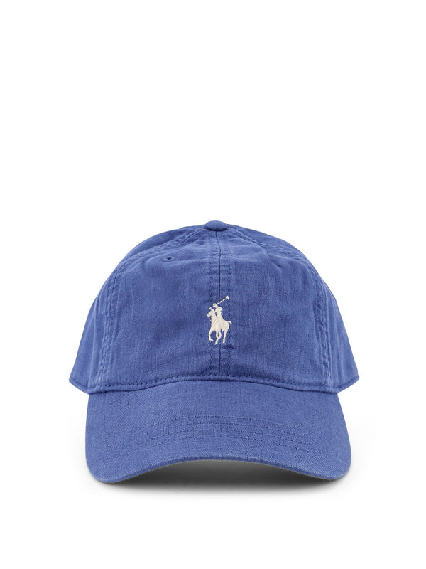 Linen Hat With Embroidered Logo On The Front