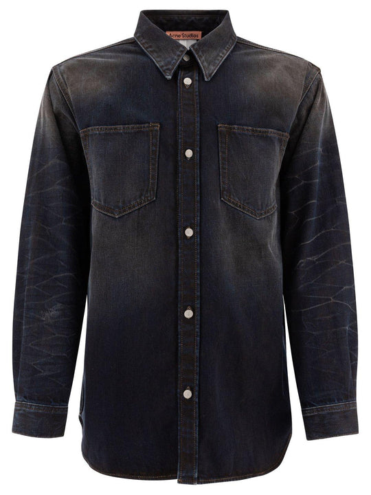 Relaxed Fit Denim Shirt Shirts Blue