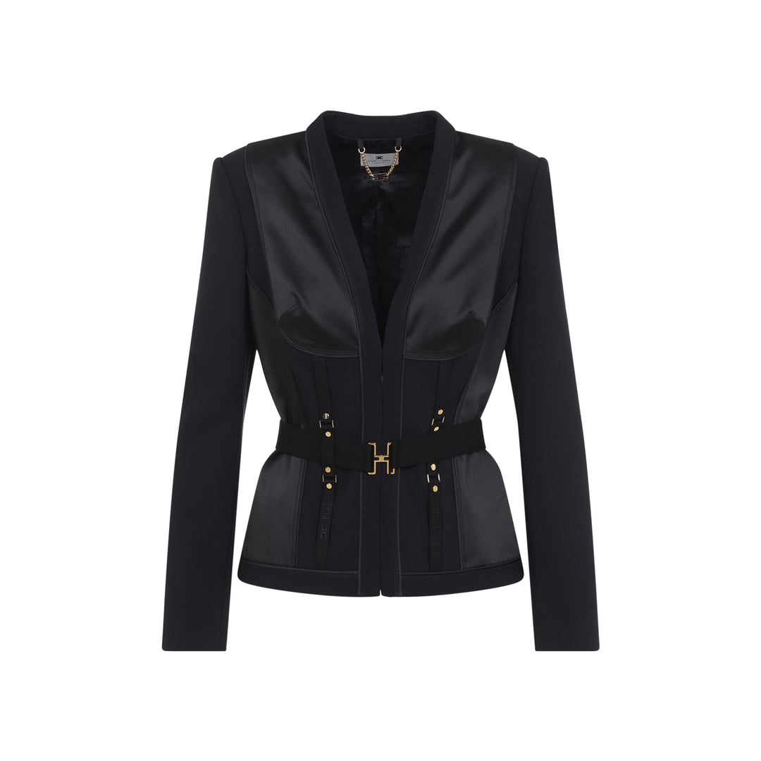 Elisabetta Franchi Jackets - Black | b3e2087d71295b5f5491afc111dcee573fc5b594