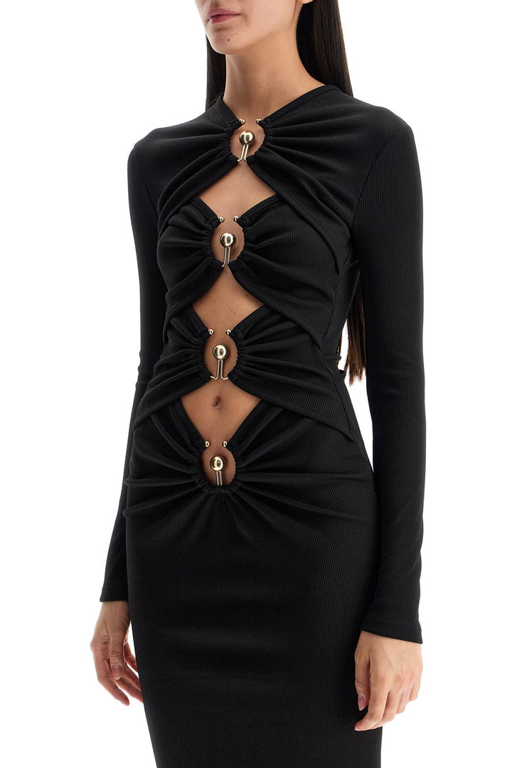 'Cut Out Dress With Metallic Rings'