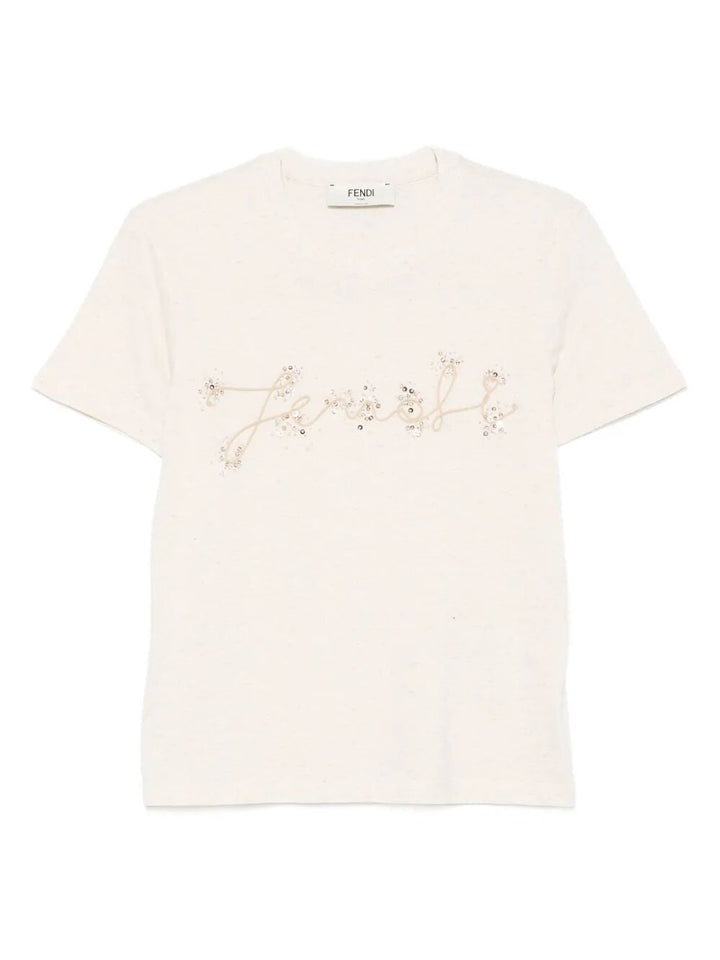 Fendi T-shirts - Nude & Neutrals | e0f05aa3e70f4ea0e598fd8dcdc3383606576f1b