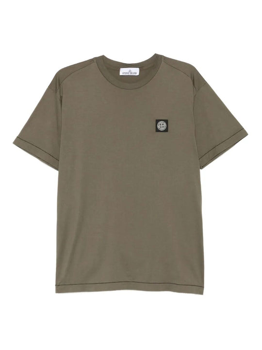 Slim Fit Cotton Jersey T-Shirt With Compass Patch