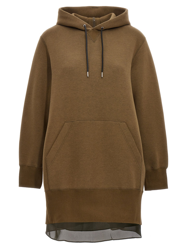 Hooded Sweatshirt Dress Dresses Brown