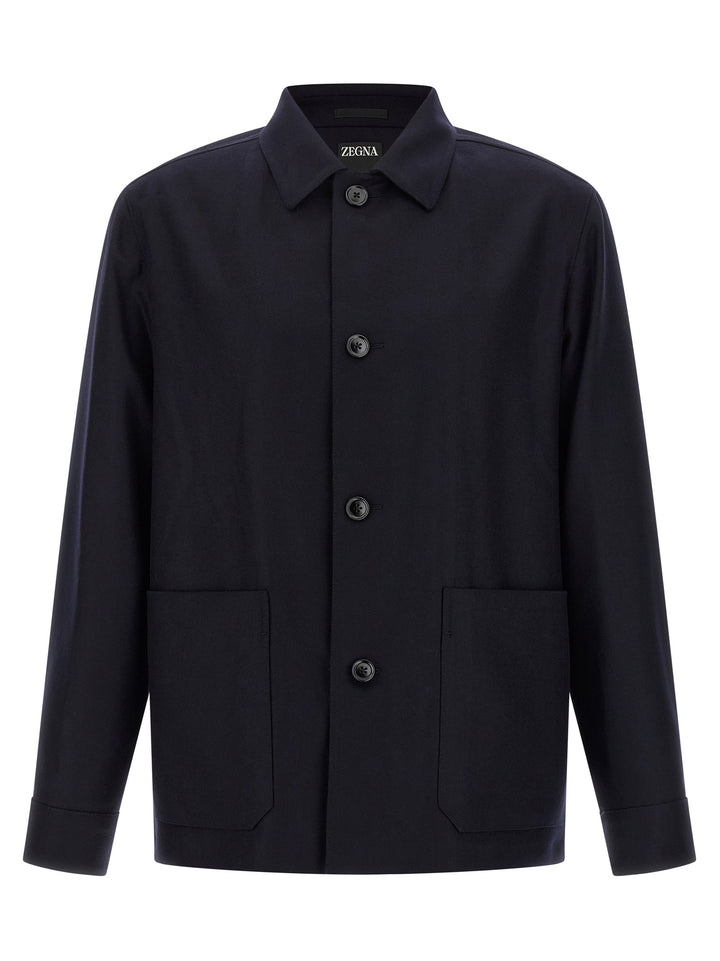 Zegna Alpe Shirt and Blouse - Blue | 58cb1c5d16766b832c77aefa92b577cfddb80c2b