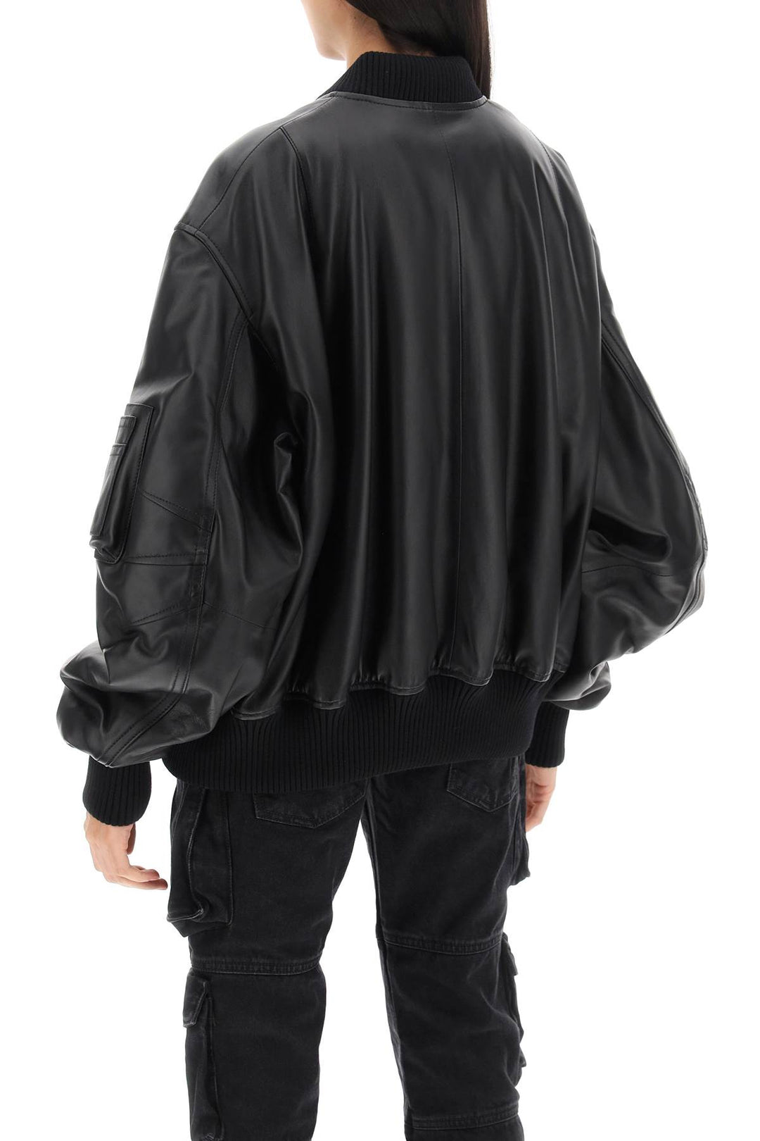 Anja Leather Bomber Jacket