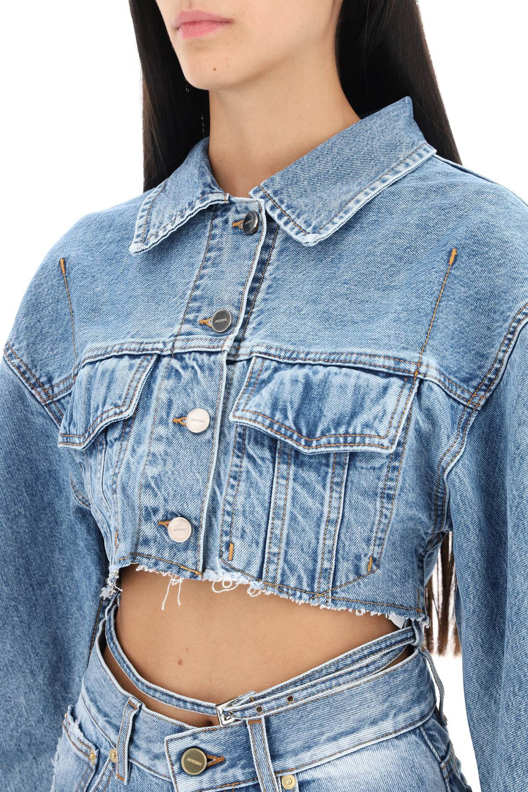 Le Haut De Nimes Cropped Denim Jacket