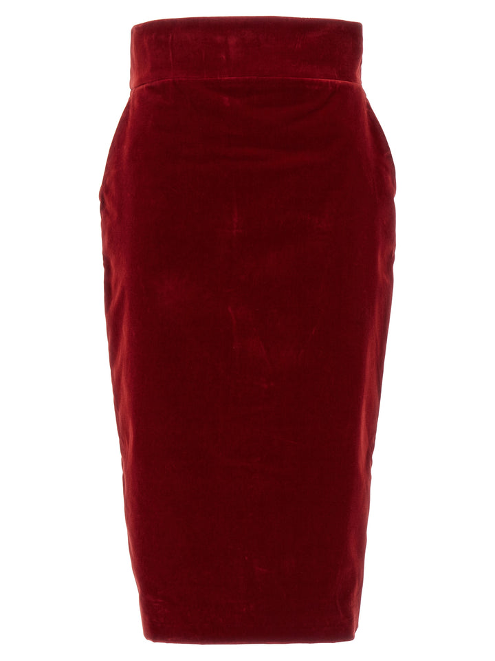 Alexandre Vauthier Velvet Midi Skirt Skirts - Red | ac5a6cf89206d72d5bfa9b114e45b7065c118f4f