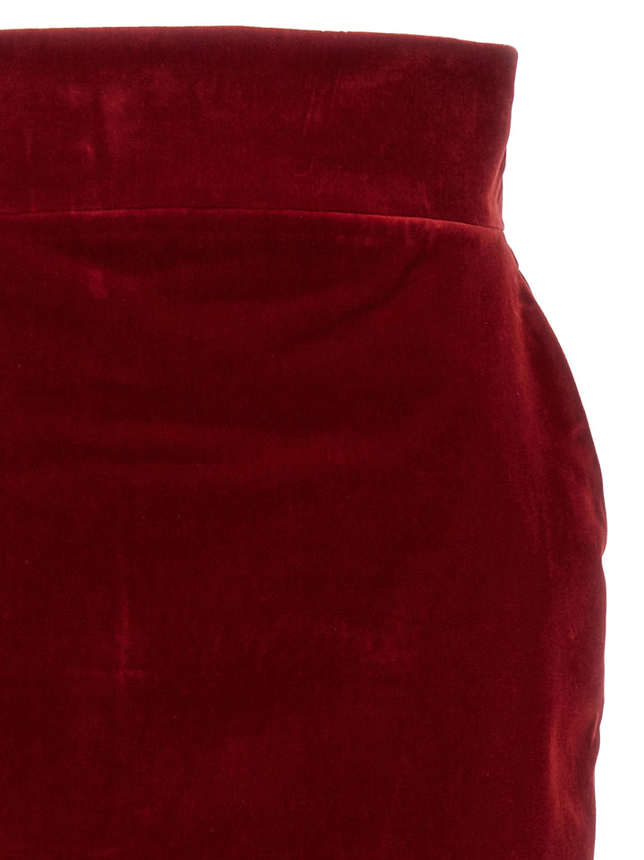 Alexandre Vauthier Velvet Midi Skirt Skirts - Red | bb1987f9349b17d537c2985ea70595081b036c20