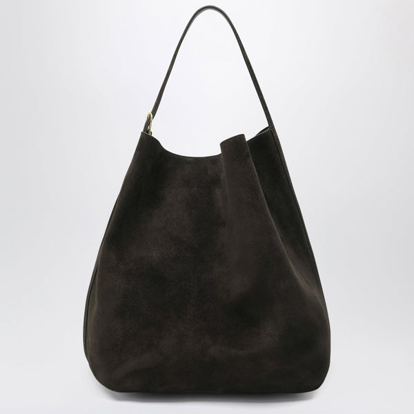 Espresso-Coloured Suede Tote Bag