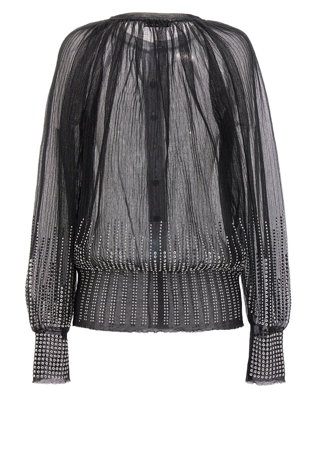 Mesh Studs Cardigan Sweater, Cardigans Black